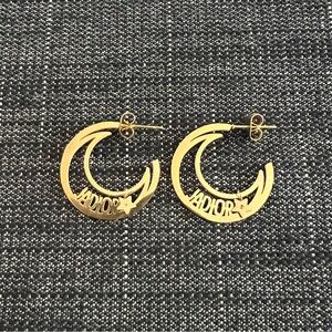 Gold Crescent Moon Earrings